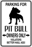 Parking for Pit Bull Owners Only Sign Vinyl Wall Decal - Fusion Decals
