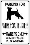 Parking for Wire Fox Terrier Owners Only Sign Vinyl Wall Decal - Fusion Decals