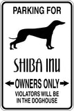 Parking for Shiba Inu Owners Only #2 Sign Vinyl Wall Decal - Fusion Decals