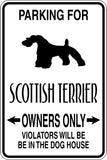 Parking for Schottish Terrier Owners Only Sign Vinyl Wall Decal - Fusion Decals