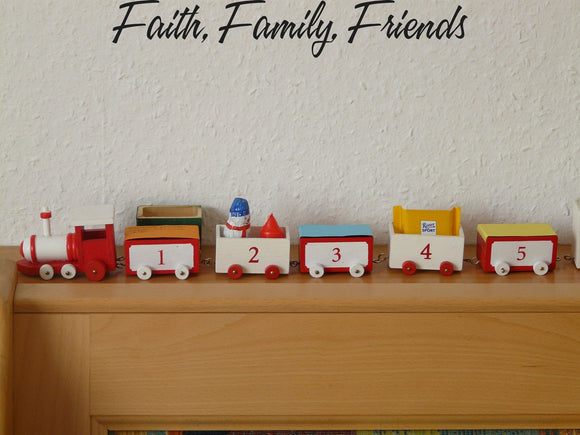 Faith, Family, Friends Style 16 Vinyl Wall Car Window Decal - Fusion Decals