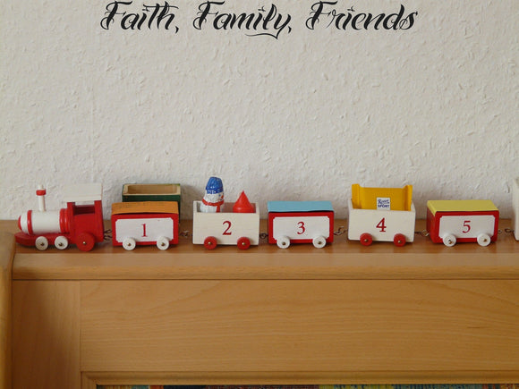Faith, Family, Friends Style 24 Vinyl Wall Car Window Decal - Fusion Decals