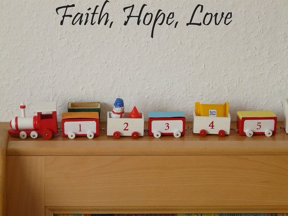 Faith, Hope, Love Style 13 Vinyl Wall Car Window Decal - Fusion Decals