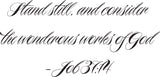 Stand still, and consider the wonderous works of God- Job 37:14 Style 03 Vinyl Wall Car Window Decal - Fusion Decals