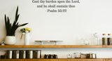 Cast thy burden upon the Lord, and he shall sustain thee - Psalm 55:22 Style 19 Vinyl Wall Car Window Decal - Fusion Decals
