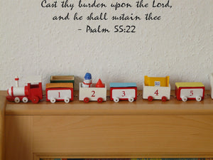 Cast thy burden upon the Lord, and he shall sustain thee - Psalm 55:22 Style 26 Vinyl Wall Car Window Decal - Fusion Decals