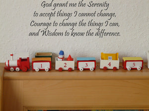 God grant me the Serenity to accept things I cannot change, Courage to change the things I can, and Wisdom to know the difference. Style 12 Vinyl Wall Car Window Decal - Fusion Decals