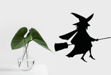 HALLOWEEN SILHOUETTES WITCH ON BROOMSTICK 03 Vinyl Wall Car Window Decal - Fusion Decals