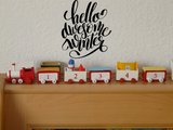 Hello awesome winter Vinyl Wall Car Window Decal - Fusion Decals