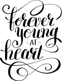 forever young -AT- heart Vinyl Wall Car Window Decal - Fusion Decals