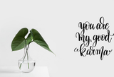 You are my good karma Vinyl Wall Car Window Decal - Fusion Decals