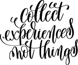 Collect experiences not things Vinyl Wall Car Window Decal - Fusion Decals