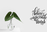 Believe impossible things Vinyl Wall Car Window Decal - Fusion Decals