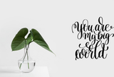 You are my big world Vinyl Wall Car Window Decal - Fusion Decals