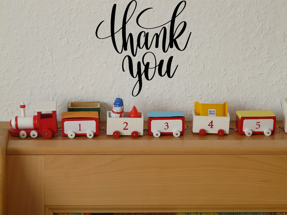 Thank you Vinyl Wall Car Window Decal - Fusion Decals