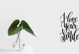 I love your smile Vinyl Wall Car Window Decal - Fusion Decals
