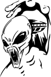 Angry Alien And Space Ship Vinyl Wall Decal - Removable (Indoor)