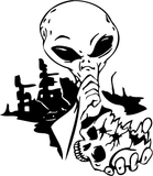 Alien In Space Suit Vinyl Wall Decal - Removable (Indoor)