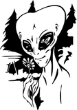 Alien Looking Stoned Vinyl Wall Decal - Removable (Indoor)