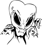 Alien Prancing Around Vinyl Wall Decal - Removable (Indoor)