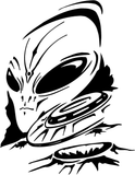 Alien And Ufo Style 40 Vinyl Wall Decal - Removable (Indoor)