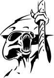 Alien Stabing Sword Into Ground Vinyl Wall Decal - Removable (Indoor)
