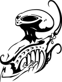 Alien Playing The Harp Vinyl Wall Decal - Removable (Indoor)