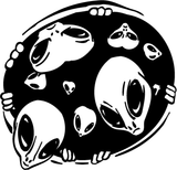 Alien heads peering Vinyl Wall Decal - Removable (Indoor)