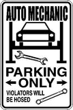 Auto Mechanic Parking Only Sign Vinyl Wall Decal - Fusion Decals
