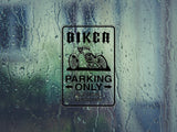 Biker Parking Only Sign Vinyl Wall Decal - Fusion Decals