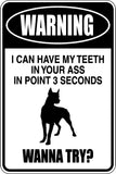 I can have my teeth in your ass in 3 seconds Sign  - Car or Wall Decal - Fusion Decals