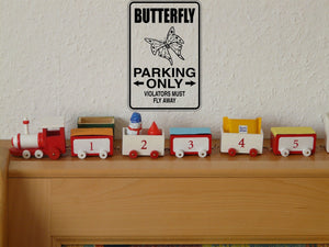 Butterfly Parking Only Sign  - Car or Wall Decal - Fusion Decals