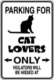 Parking for Cat Lovers Only Sign  - Car or Wall Decal - Fusion Decals