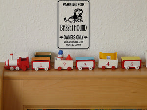 Parking for Basset Hound Owners Only Sign  - Car or Wall Decal - Fusion Decals