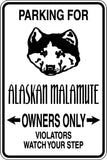 Parking for Alaskan Malamute Owners Only Sign  - Car or Wall Decal - Fusion Decals
