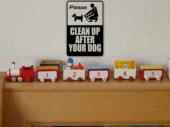 Please clean up after your dog Sign  - Car or Wall Decal - Fusion Decals