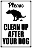 Please clean up after your dog #2 Sign  - Car or Wall Decal - Fusion Decals