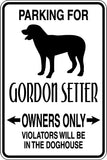 Parking for Gordon Setier Owners Only Sign  - Car or Wall Decal - Fusion Decals