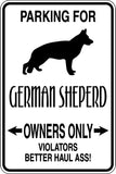 Parking for German Sheperd Owners Only Sign  - Car or Wall Decal - Fusion Decals