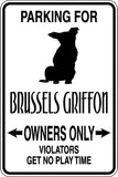 Parking for Brussels Griffon Owners Only Sign  - Car or Wall Decal - Fusion Decals
