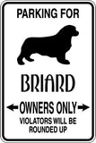 Parking for Briard Owners Only Sign  - Car or Wall Decal - Fusion Decals