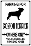 Parking for Boston Terrier Owners Only Sign  - Car or Wall Decal - Fusion Decals