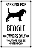 Parking for Beagle Owners Only Sign  - Car or Wall Decal - Fusion Decals
