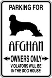 Parking for Afghan Owners Only Sign  - Car or Wall Decal - Fusion Decals