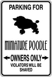 Parking for Minature Poodle Owners Only Sign  - Car or Wall Decal - Fusion Decals
