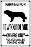 Parking for Newfoundland Owners Only Sign  - Car or Wall Decal - Fusion Decals