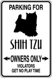 Parking for Shih Tzu Owners Only Sign  - Car or Wall Decal - Fusion Decals