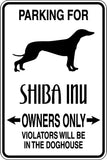 Parking for Shiba Inu Owners Only #2 Sign  - Car or Wall Decal - Fusion Decals