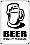 Beer its whats for dinner Sign Vinyl Wall Decal - Fusion Decals