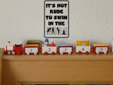 Its not rude to swim in the nude Sign Vinyl Wall Decal - Fusion Decals
